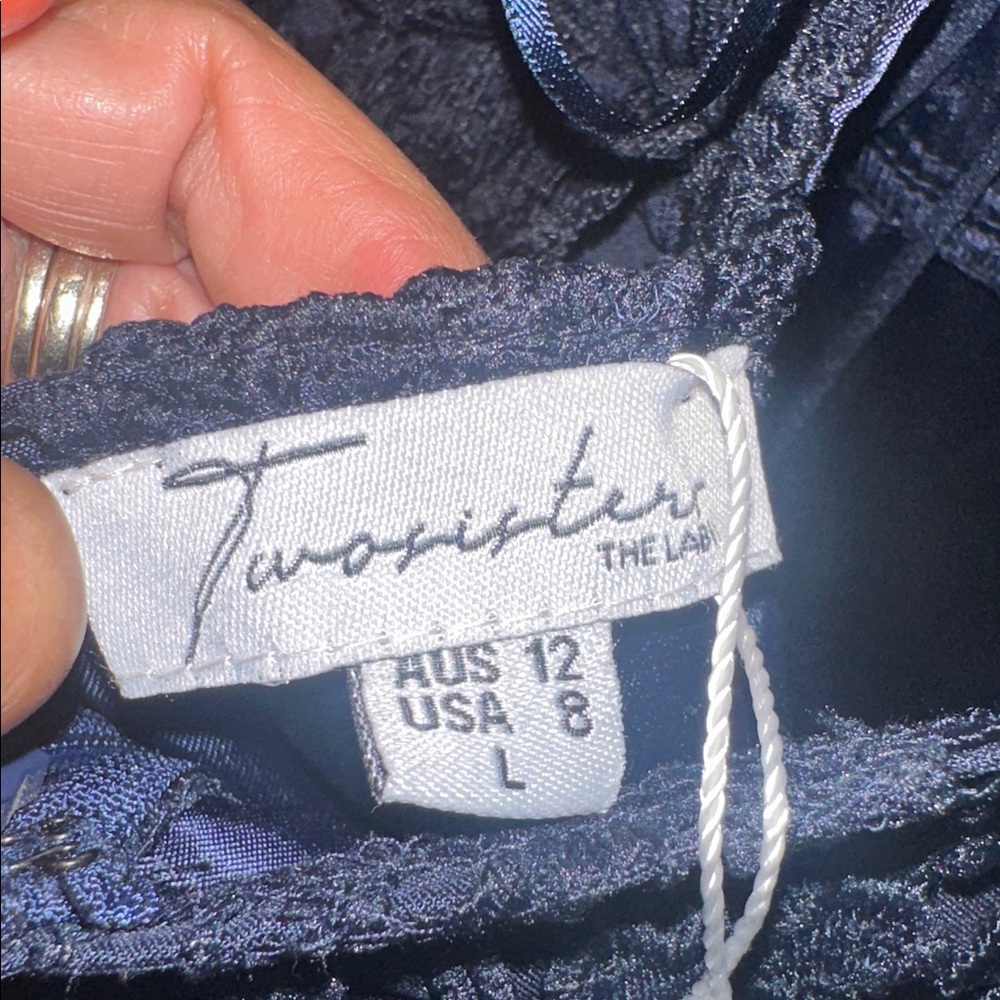 Twosisters The Label Elegant Navy Lace Halter Midi Dress NWT - Picture 5 of 6